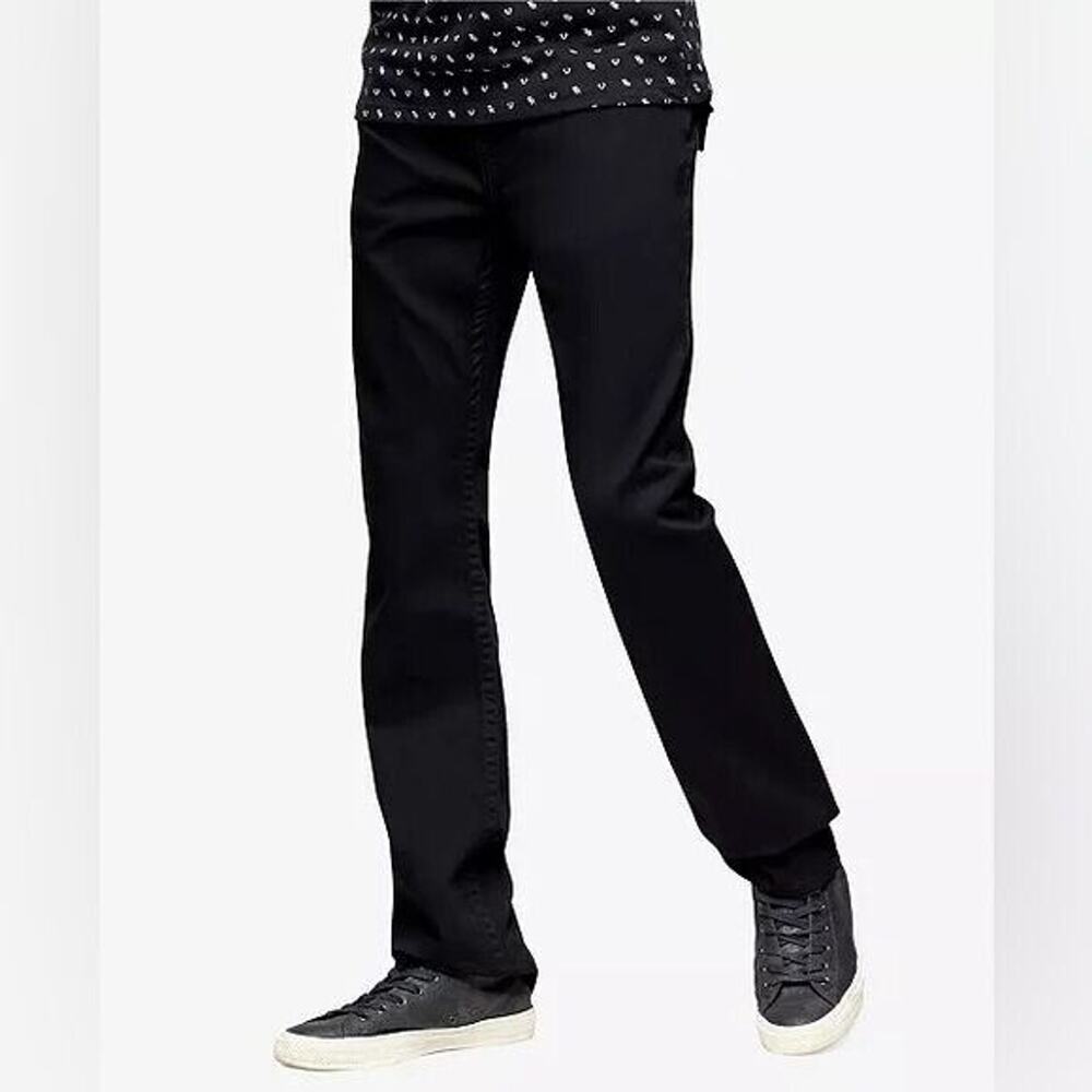 TRUE RELIGION Men's Ricky StraightJeans Back Flap Pockets Ricky W33 Black 105712